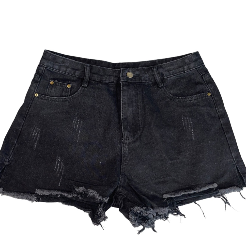 Falmer Heritage Black Distressed Denim Shorts New With Tags